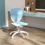 Armless Adjustable Office Chair | Light Blue