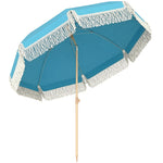 1.7 M Beach Umbrella, Adjustable Height Portable Parasol | Blue