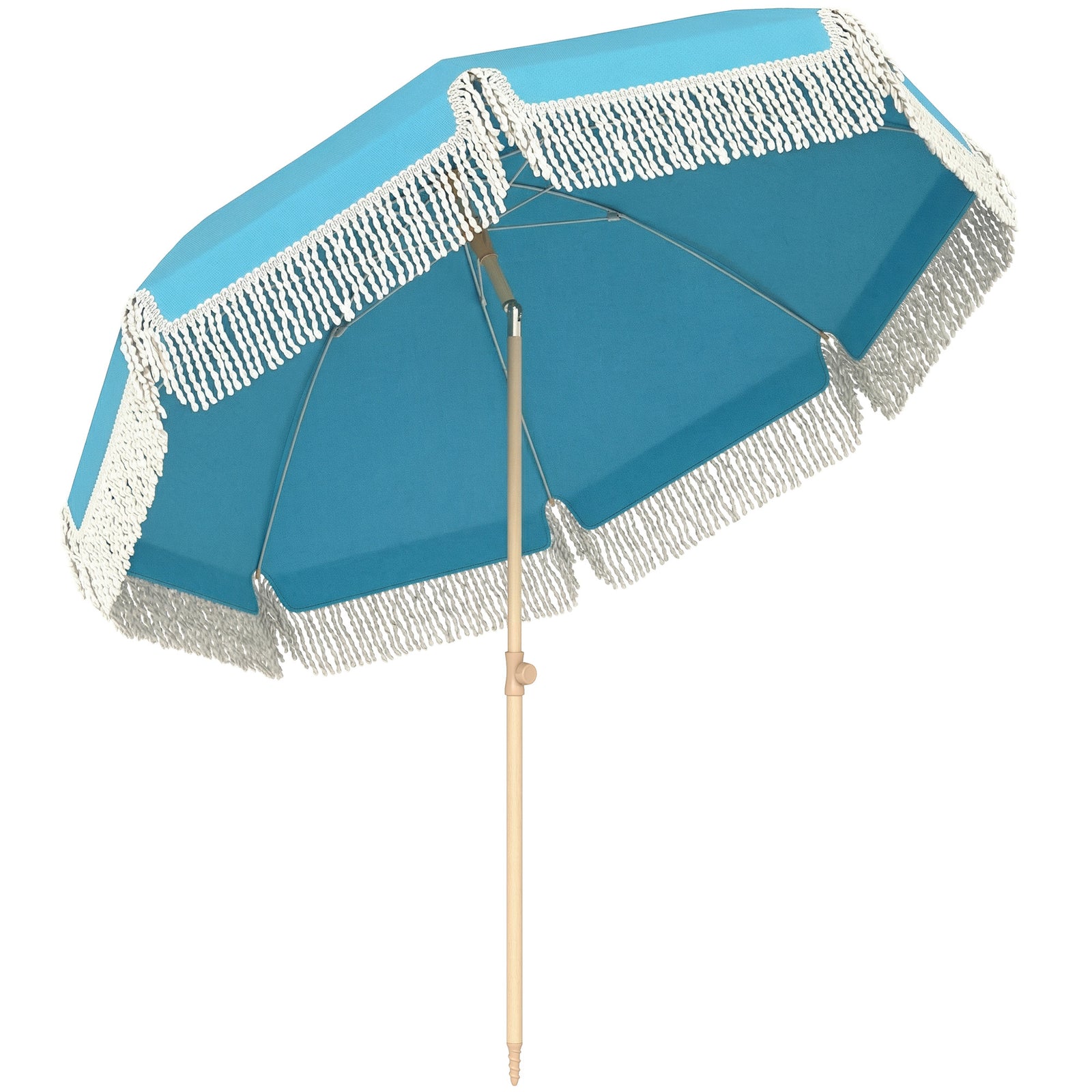 1.7 M Beach Umbrella, Adjustable Height Portable Parasol | Blue