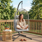 Hanging Egg Chair, Outdoor Swing Chair With Stand | Grey