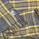 Tartan Check Sofa And Bed Throw | 255cm x 360cm | Yellow & Grey