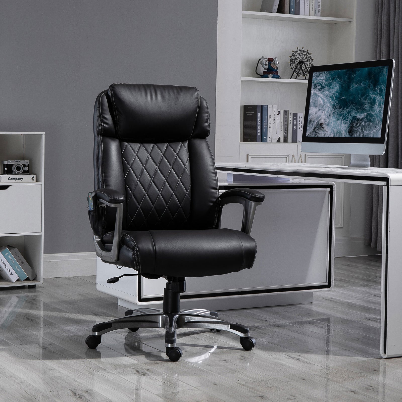 High Back Adjustable Massage Chair Black