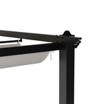 3m X 4m Aluminium Outdoor Retractable Pergola,with Pu-coated Polyester，flat Roof Sunshade Canopy For Patio Or Garden