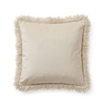Faux Mongolian Fur Cushion, 40 X 40cm | 40cm x 40cm | Cream