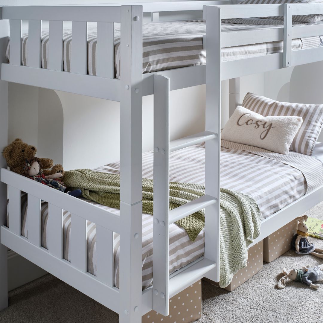 Icon Wooden Bunk Bed With Pocket Mattresses | Single | White