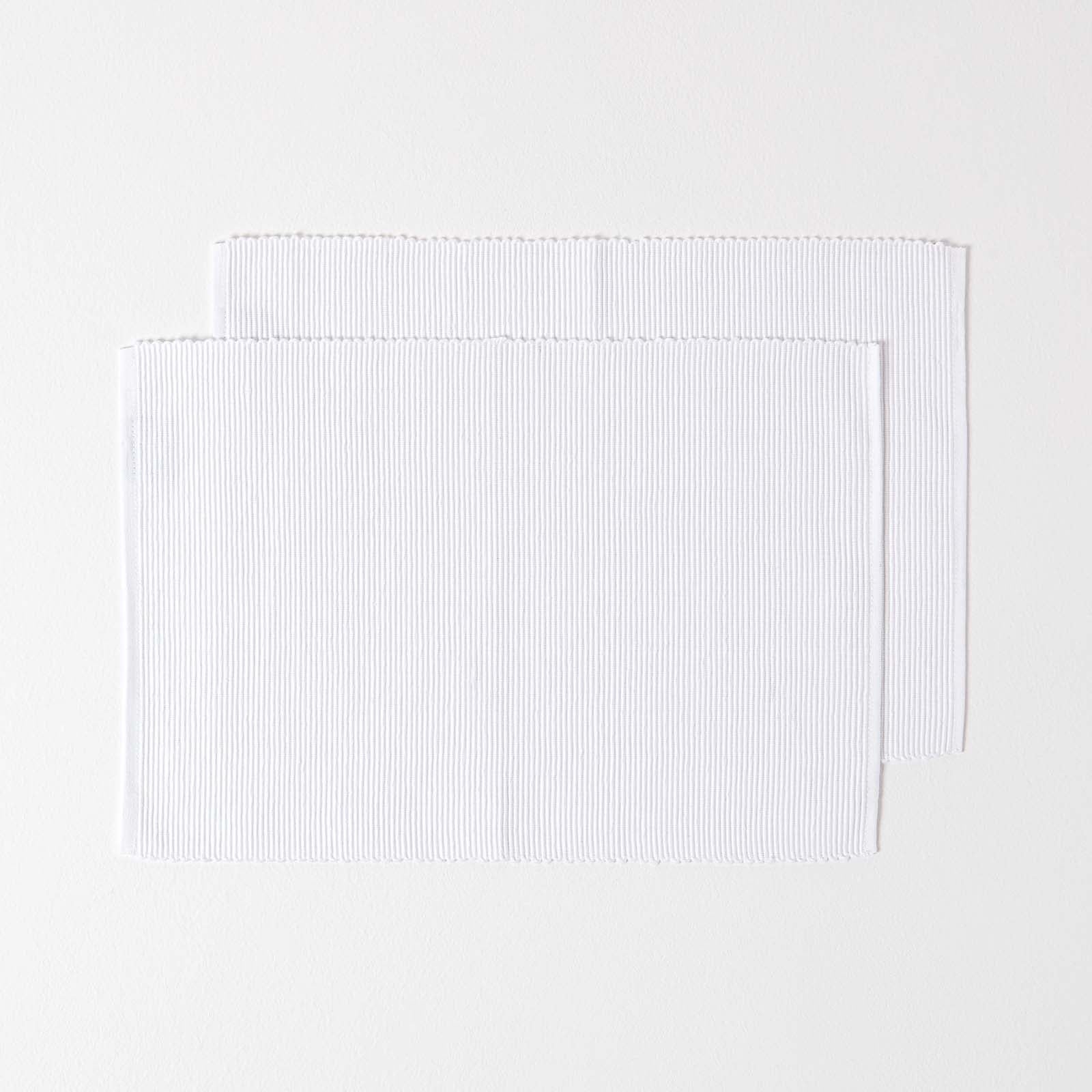 Cotton Plain Pack Of 2 Placemats | 50cm x 30cm | White