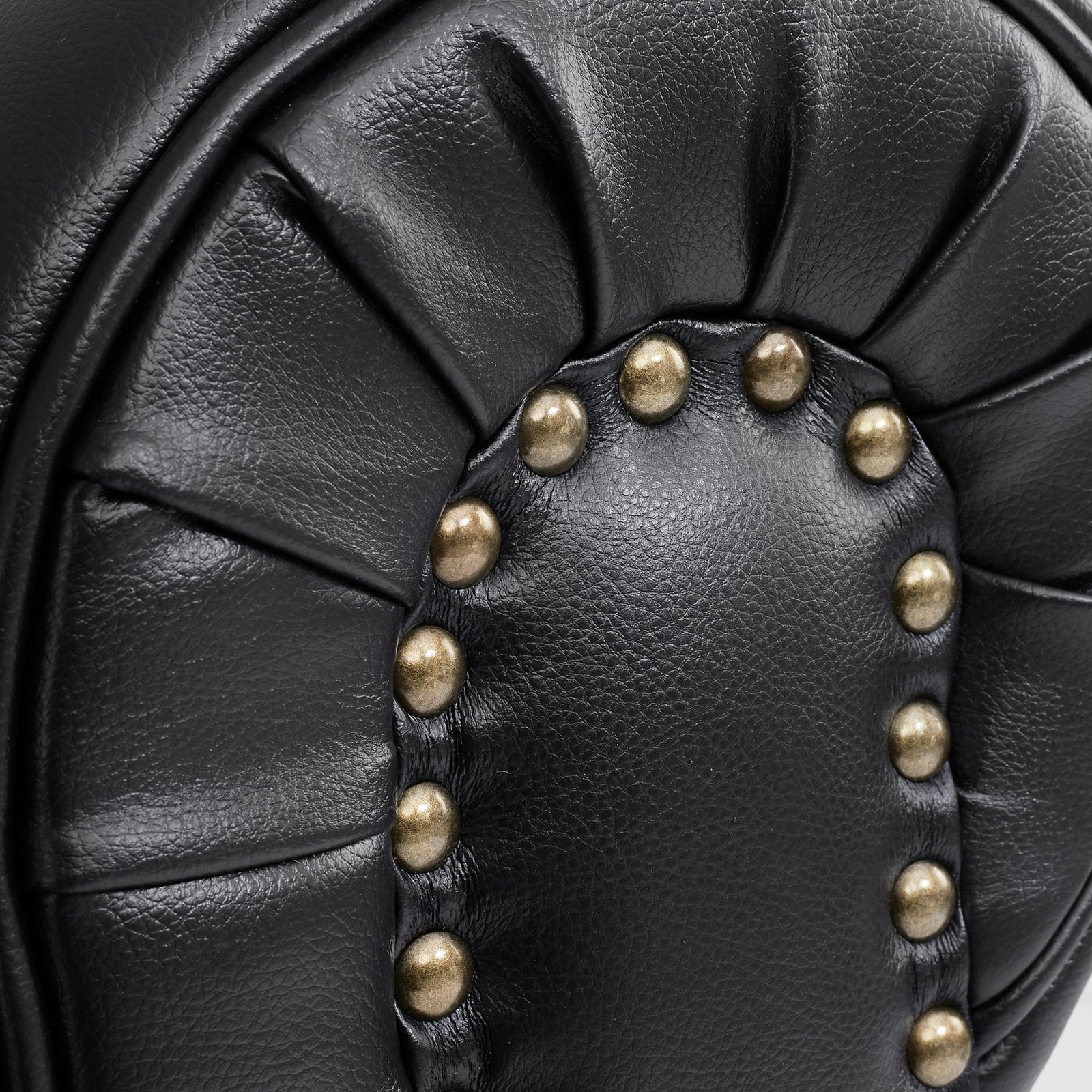 Button Tufted Faux Leather Living Room Armchair | Black