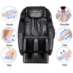 Zero Gravity Full Body Massage Chair With Heat And Handheld Remote Reclining Back, Foot Roller, Air Compression, Shiatsu Massage For Home And Office | Black