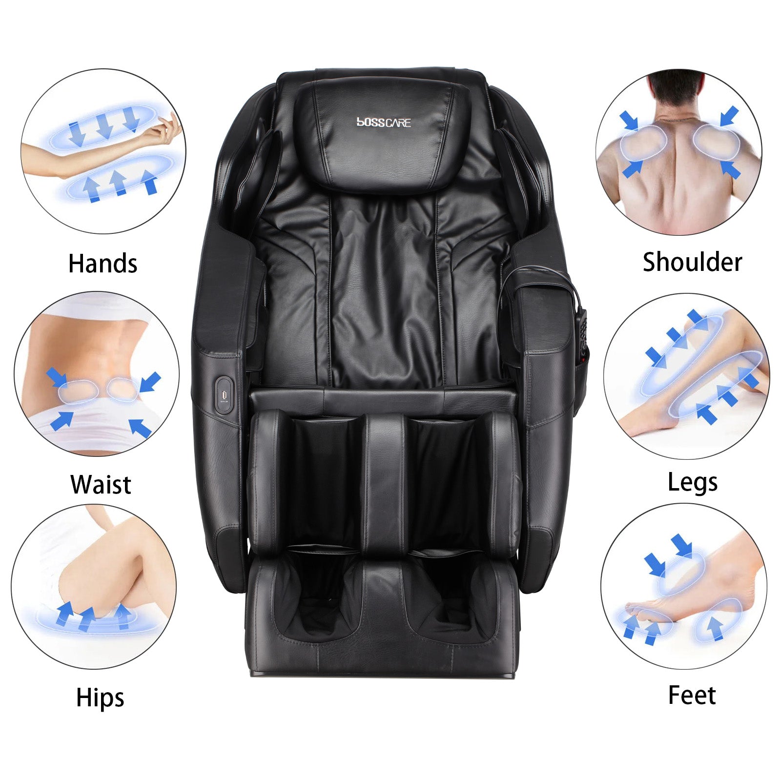 Zero Gravity Full Body Massage Chair With Heat And Handheld Remote Reclining Back, Foot Roller, Air Compression, Shiatsu Massage For Home And Office | Black