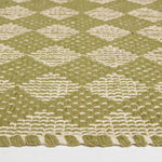 Lima Handwoven Green Cotton Textured Rug | 120cm x 180cm | Ochre