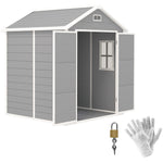 6 X 5ft Resin Garden Shed With Floor And Window | Dark Gray