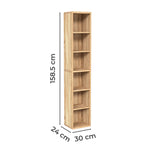 Bookcases Book Shelf Shelving Storage Unit Slim Wood Office Home | Brown