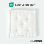 Cotton Plain Floor Cushion | 40cm x 40cm | White