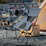 Portable Heightened Backrest Folding Camping Chair | One Size | Gray
