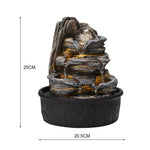 Tiered Rock Tabletop Water Fountain With Led Crystal Ball