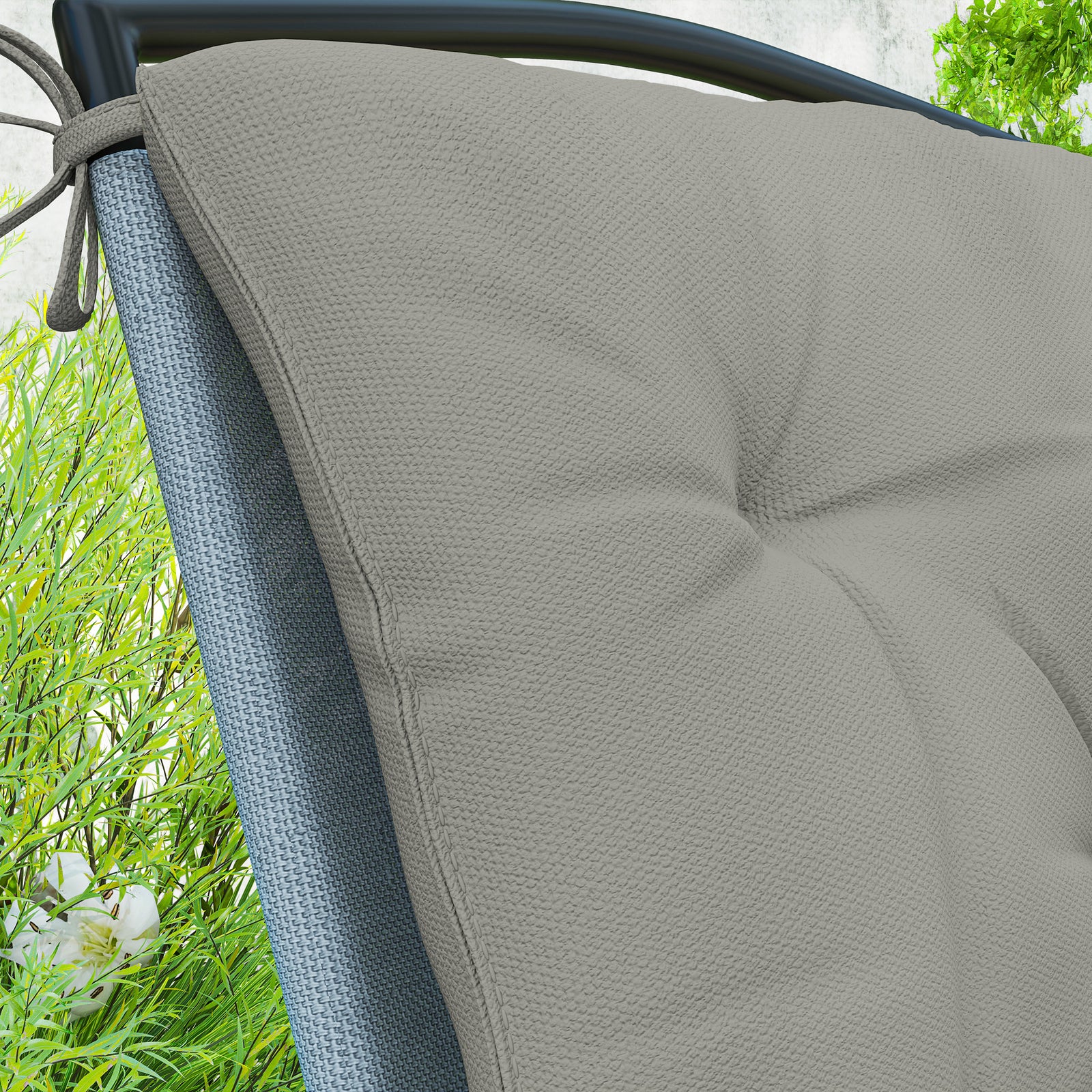 Garden Chair Cushions, Set Of 2 | Light Grey