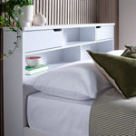 Fabio Wooden Storage Bed With 2 Drawer | King | White