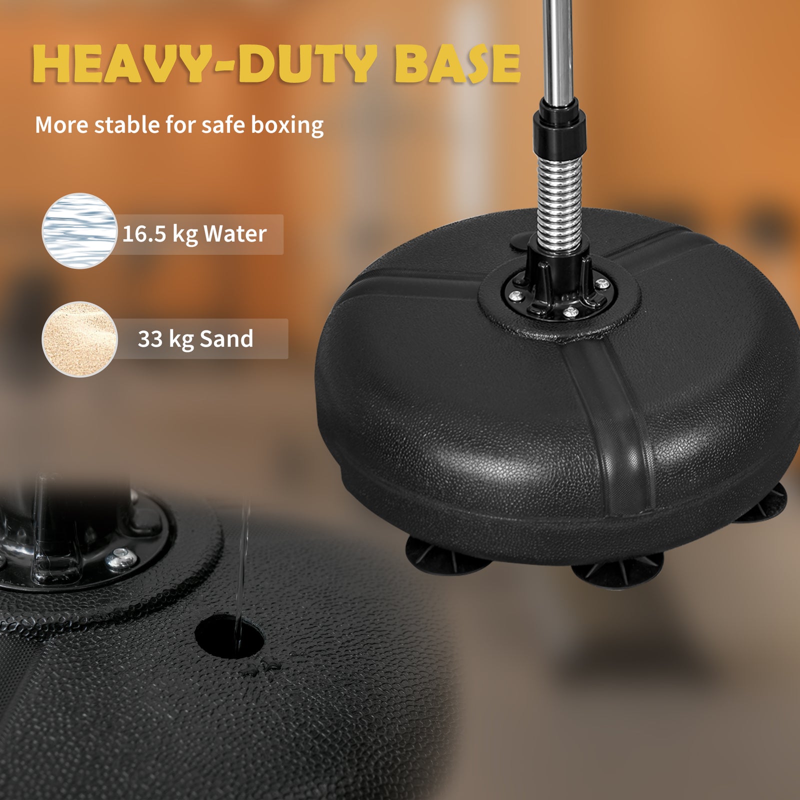 Punching Bag Set With Stand And 4-level Adjustable Height | Black