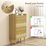 Narrow Shoe Cabinet, Shoe Storage Cabinet With Flip Drawers, Oak | M | Oak