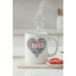 Love Typography Heart Printed Ceramic Mug Valentine’s Day Gift