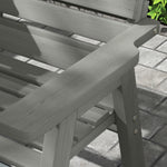Convertable 3-seater Wood Bench Table Garden W/ Armrests