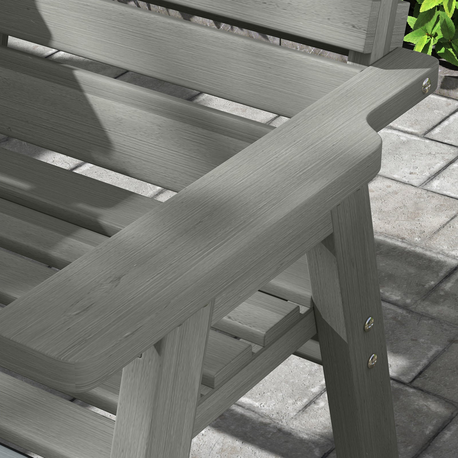 Convertable 3-seater Wood Bench Table Garden W/ Armrests