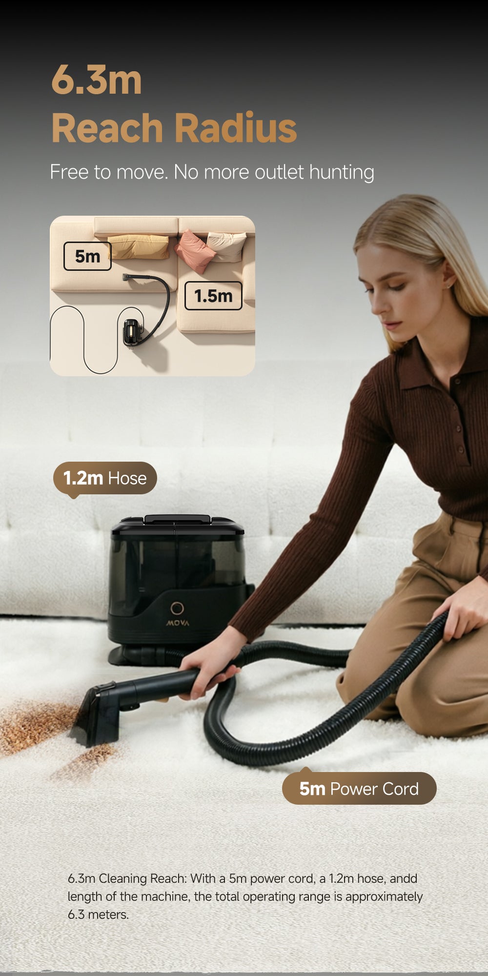 C10 Spot Cleaner with Accessories, 14,000Pa Suction, 60 Degree Hot Water Cleaning, Clean & Dirty Water Tanks, 5m Cord