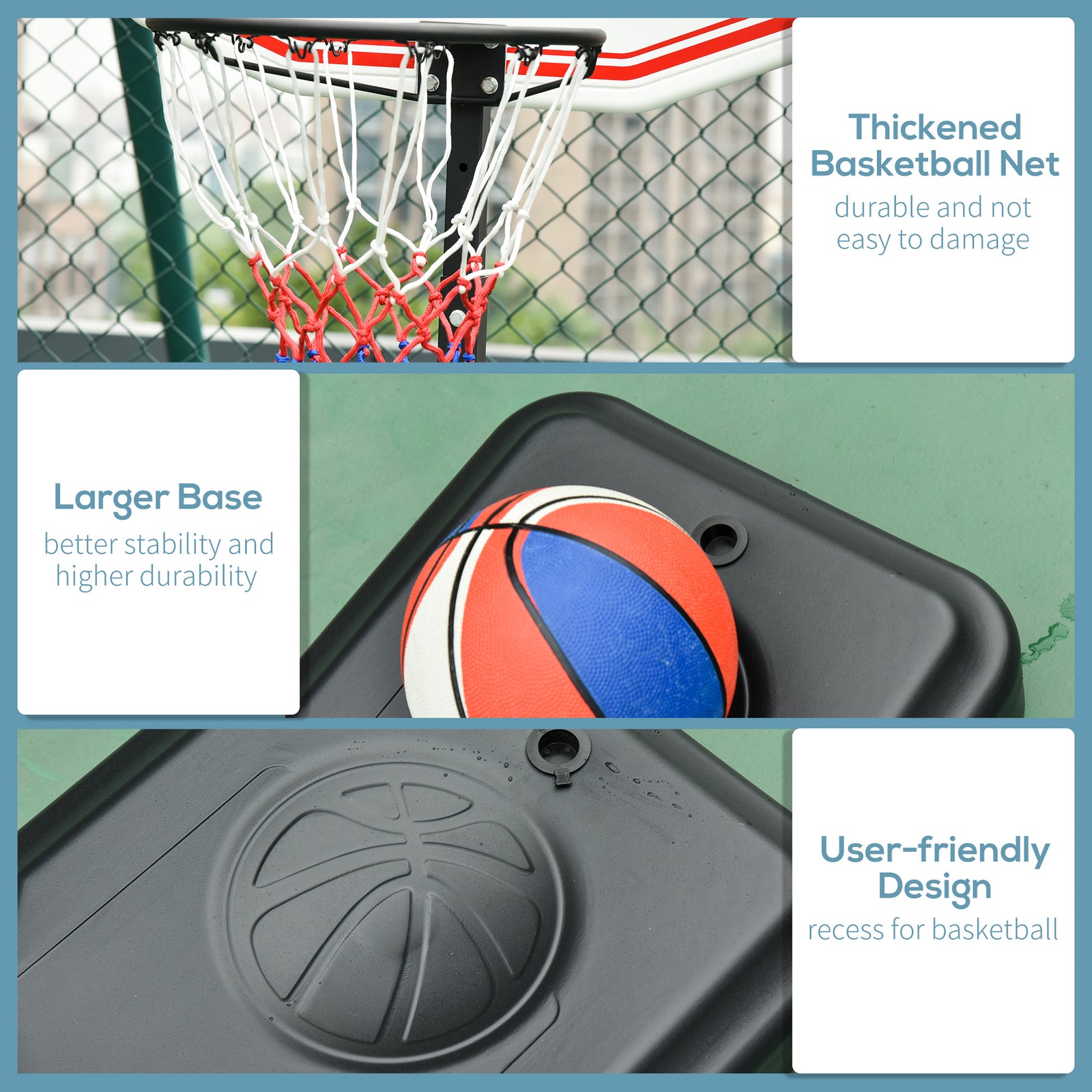155-210cm Adjustable Basketball Stand | White