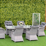 7 Pcs Patio Pe Rattan Wicker Dining Set