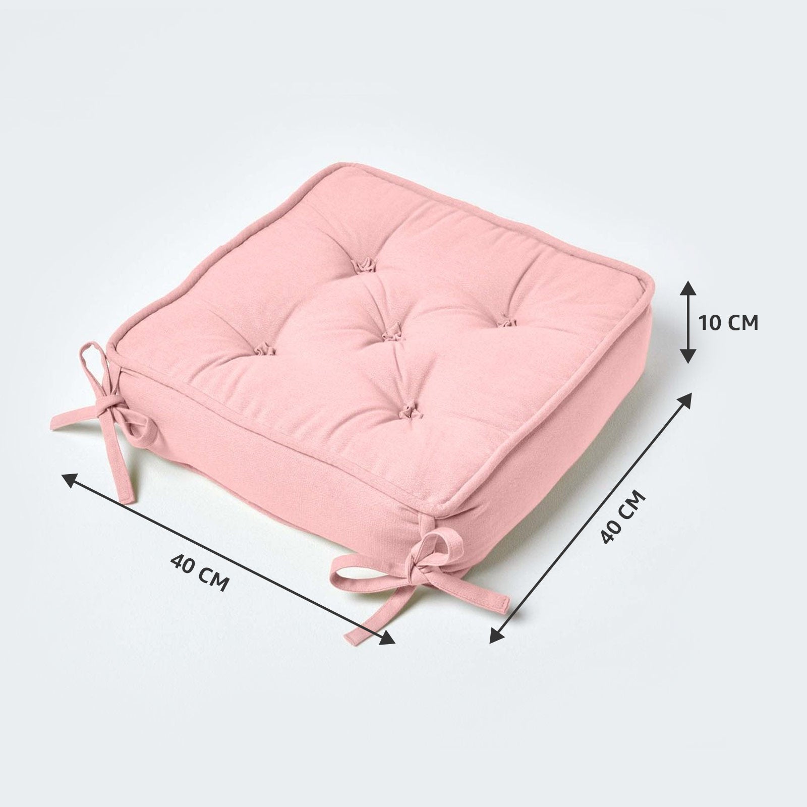 Cotton Dining Chair Booster Cushion | 40cm x 40cm | Pink