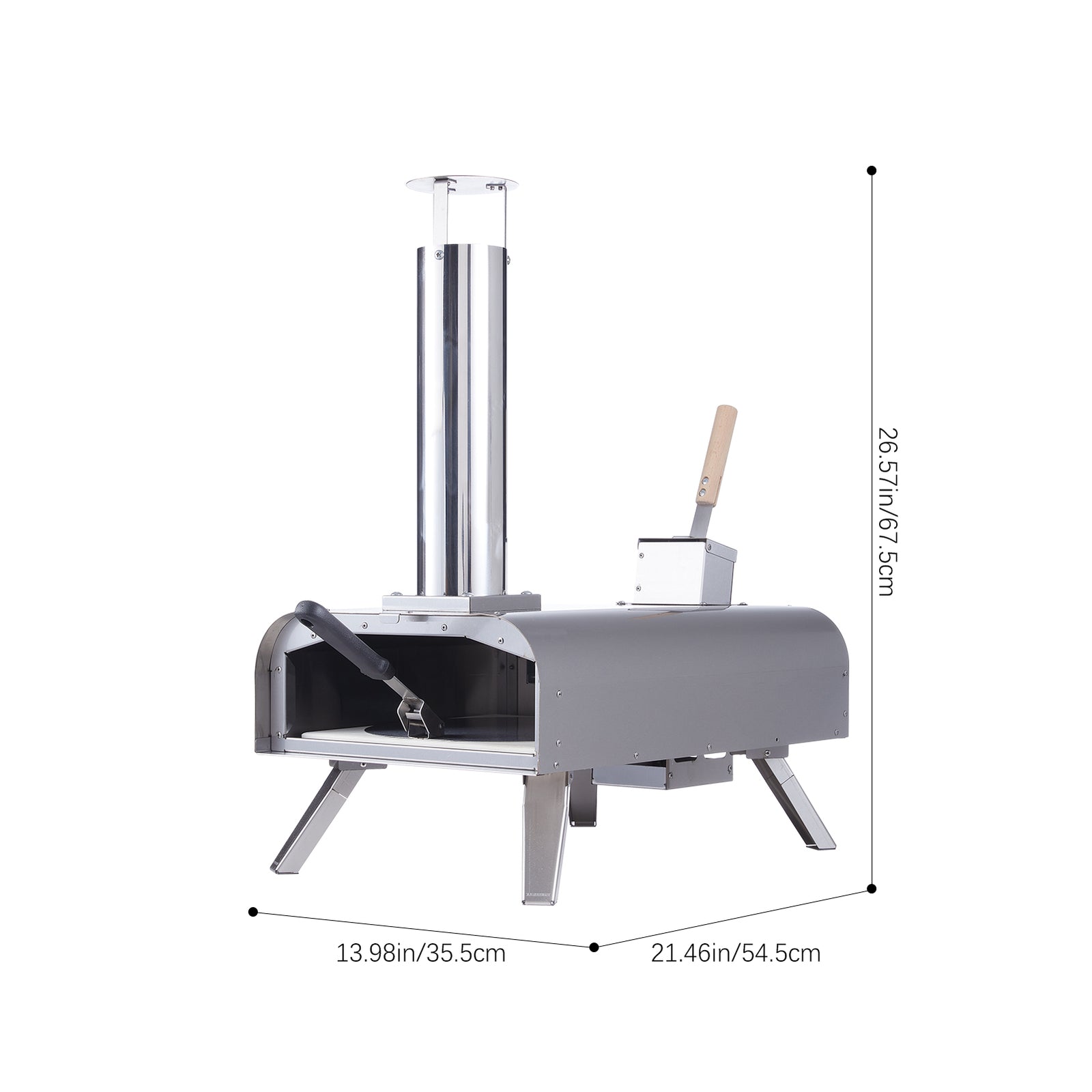 12-inch Outdoor Stainless Steel Stone-baked Pizza Oven