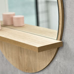Round Mirror For Wall Makeup Mirror With Shelf | One Size | Natura