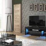 Floe Tv Unit 130cm With Led Lights | Black
