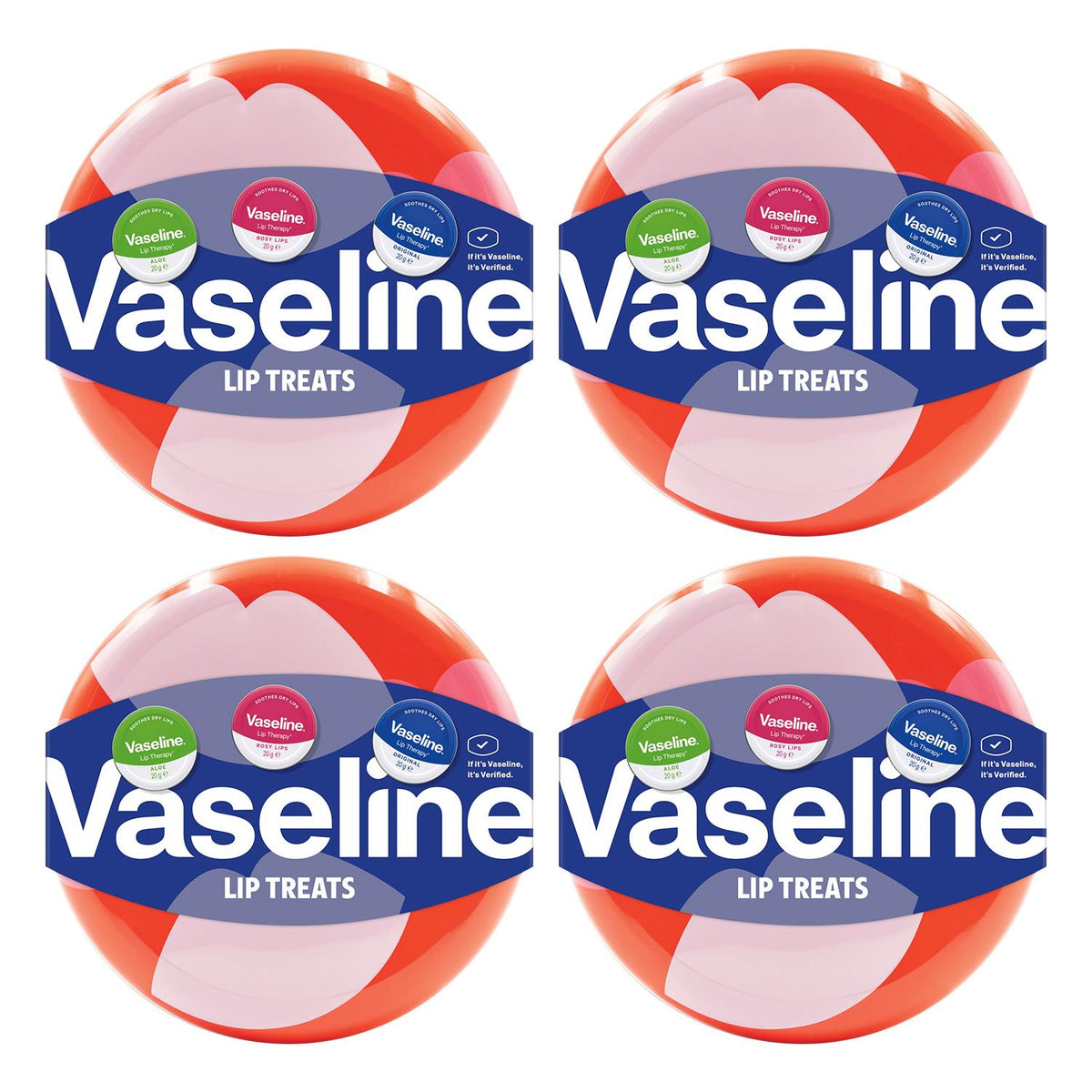 Lip Iconic Tin Collection Gift Set For Her, 3 Tins Of 20g Balm | Set of 4