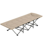 Folding Camping Bed With Cushion | Khaki