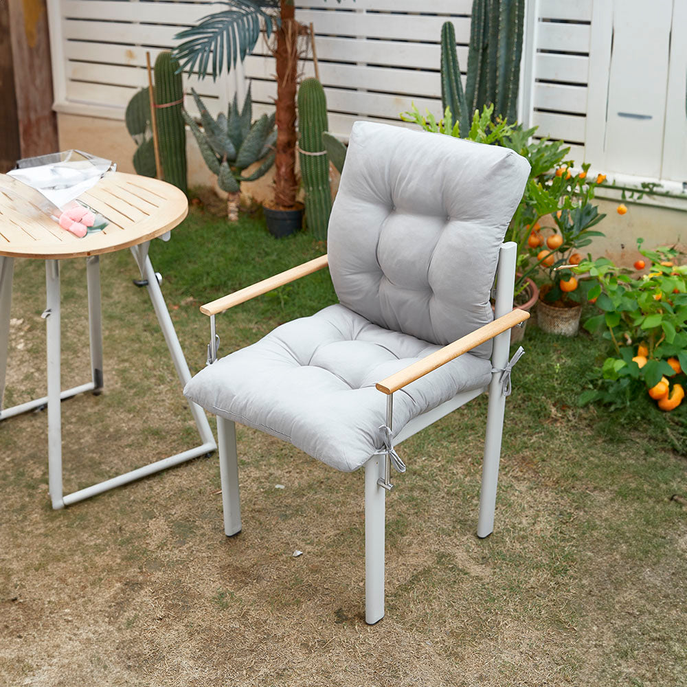 Lawn Chair Cushion Deep Seat For Indoor And Outdoor Furniture | Light Grey