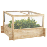 Raised Garden Bed With Openable Greenhouse