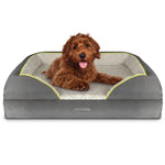 Grey Small To Xxl Dog Beds Orthopaedic Shredded Memory Foam, Fleece Sleeping Area, Non Slip Base, Removable Washable Cover | 89cm | Grey