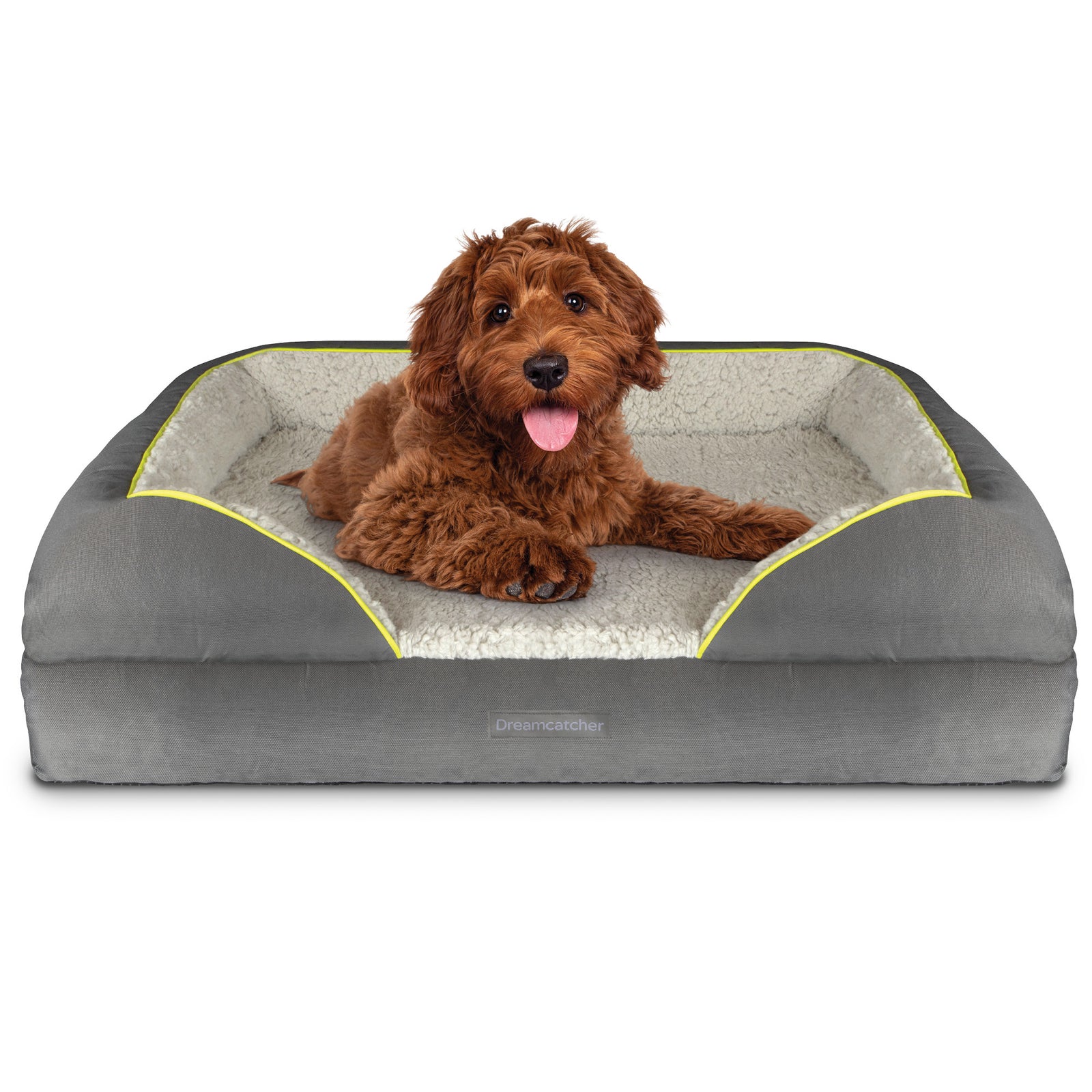 Grey Small To Xxl Dog Beds Orthopaedic Shredded Memory Foam, Fleece Sleeping Area, Non Slip Base, Removable Washable Cover | 89cm | Grey
