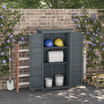 Wooden Garden Storage Shed With Asphalt Roof & Shutter Doors