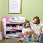 Storage Unit W/9 Removable Storage Baskets For Nursery Playroom | Pink