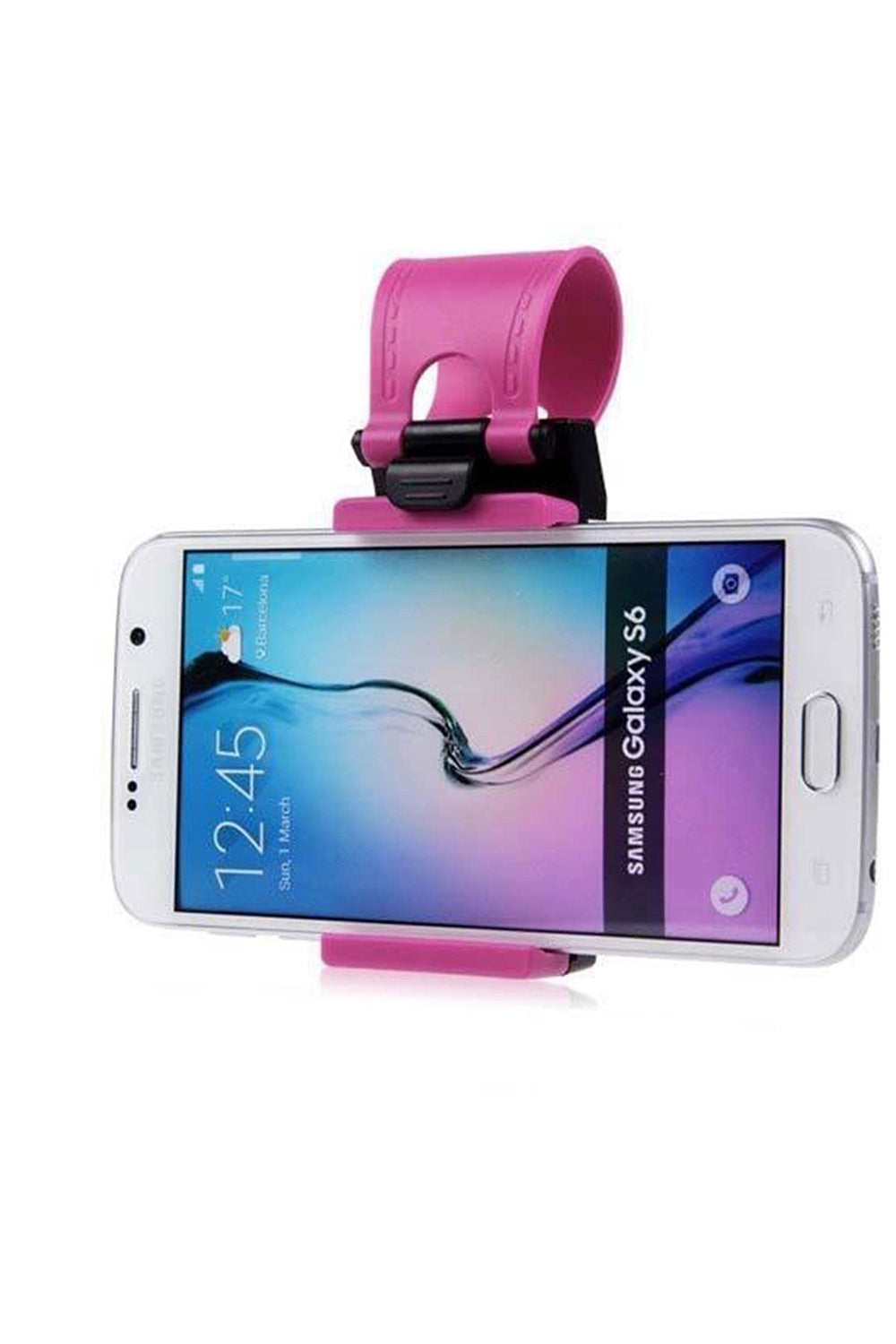 Car Steering Wheel Mobile Phone Holder For All Mobiles | Pink
