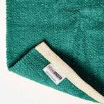 Plain Chenille 100% Cotton  Rug With Natural Trim | 60cm x 100cm | Teal Green