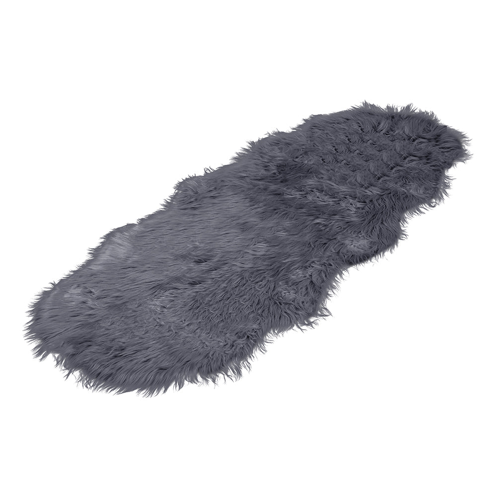 Faux Fur Sheepskin Rug | Dark Grey