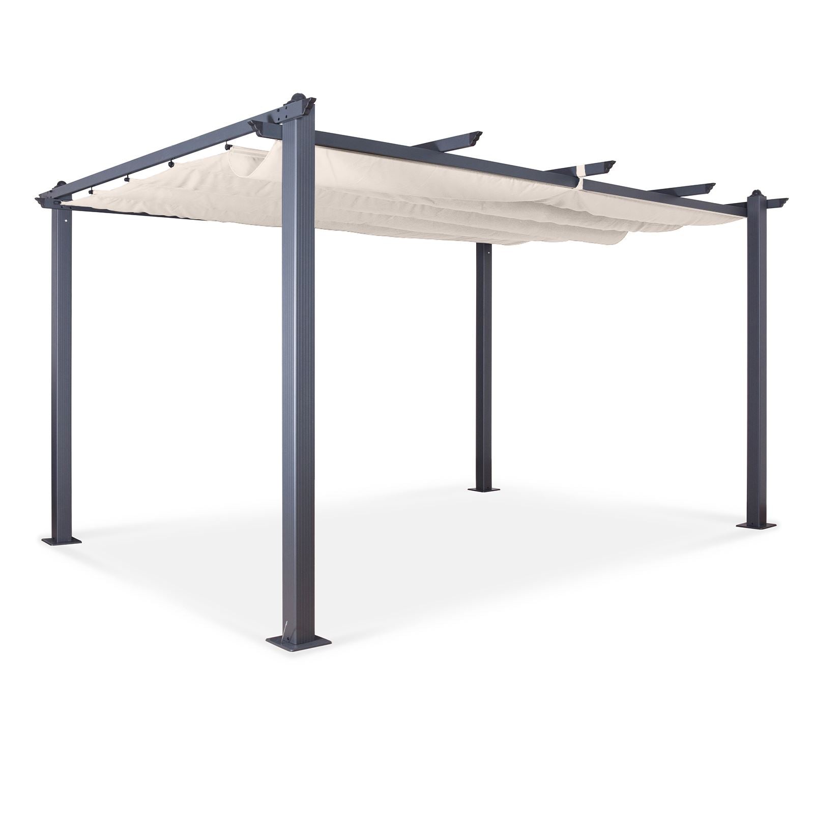 Acorn Aluminium 4m Rectangular Pergola Gazebo | 4m x 3m | Creamy White