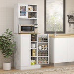 HOMCOM 169cm Tall Kitchen Pantry Storage Cabinet With Microwave Shelf