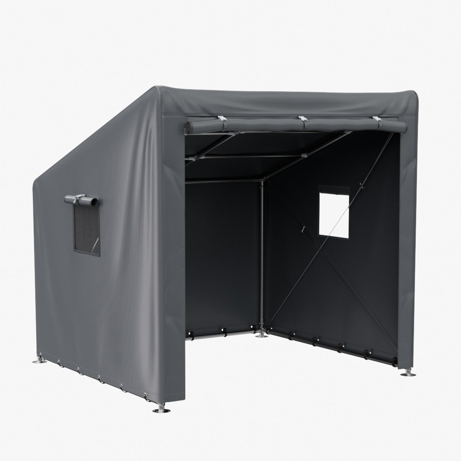 6 X 5ft Outdoor Garden Storage Shelter Bike Tent With Roll-up Zipper Door | Dark Grey