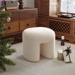 Modern Teddy Bear Fur Upholstered Ottoman