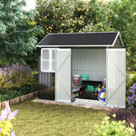 8.3 X 5.4ft Durable Metal Storage Shed With Lockable Double Doors Apex Roof Garden Shed