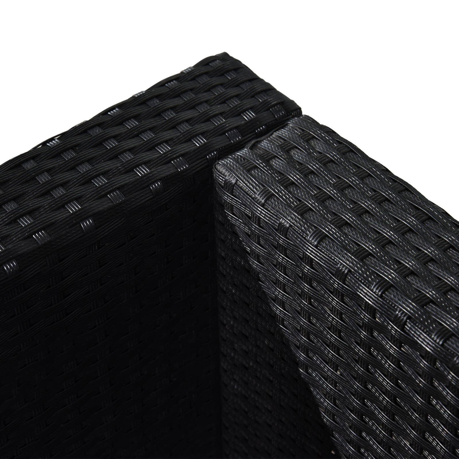 3pcs Patio Rattan Sofa Garden Furniture Set W/ Cushions | Black